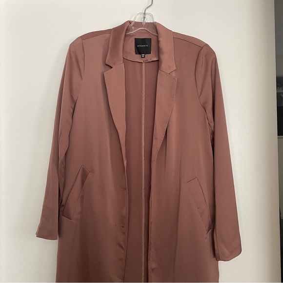 Size XS Mauve Pink Satin Coat - Picture 5 of 5